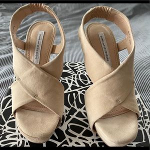 DVF Zia II Sandals in Nude Suede